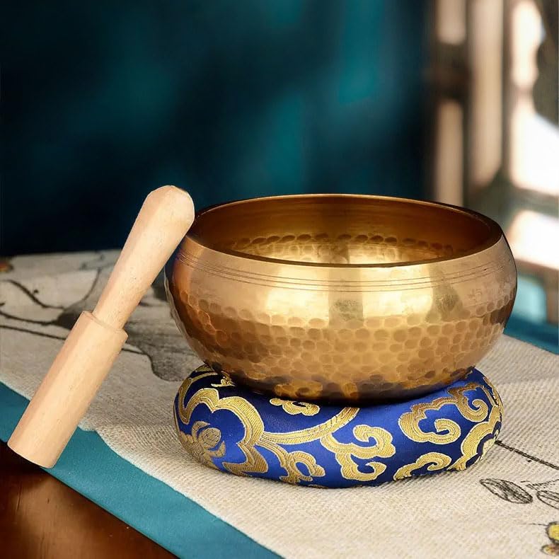 LeSage Tibetan Singing Bowl Set - Easy To Play for Beginners - Authentic Handcrafted Mindfulness Meditation Holistic Sound 7 Chakra Healing Gift (9.5cm) - Image 5